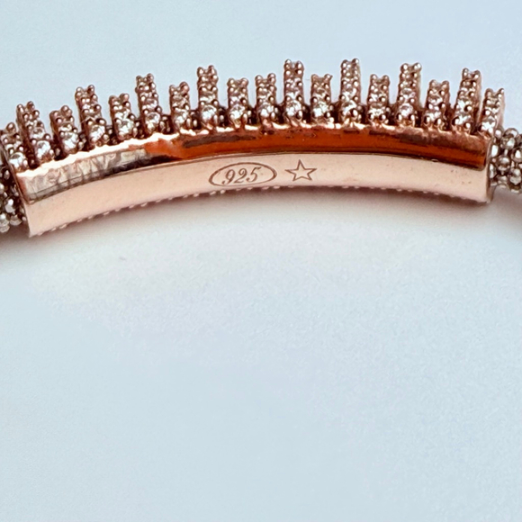 Dyadema Star Dust Swarovski Crystals Rose Gold, Sterling Silver Caviar Bracelet - Picture 7 of 12